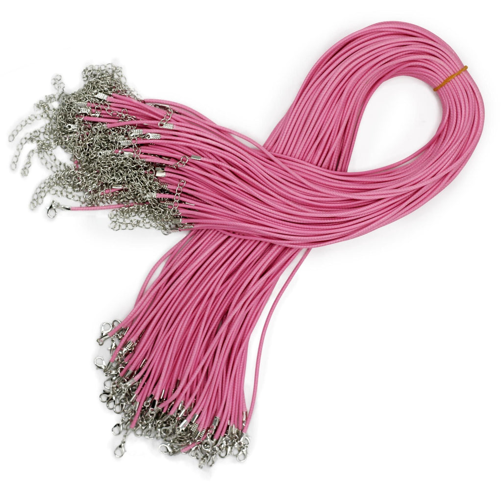 Waxed Pendant Cord -  2Mm X 55cm - Pink 102